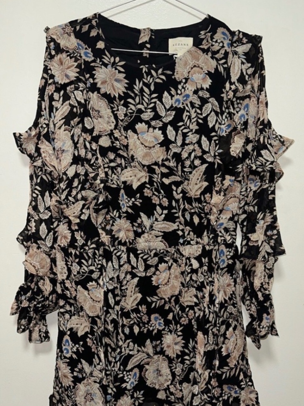 Sezane Lali dress - Black floral print - size 42